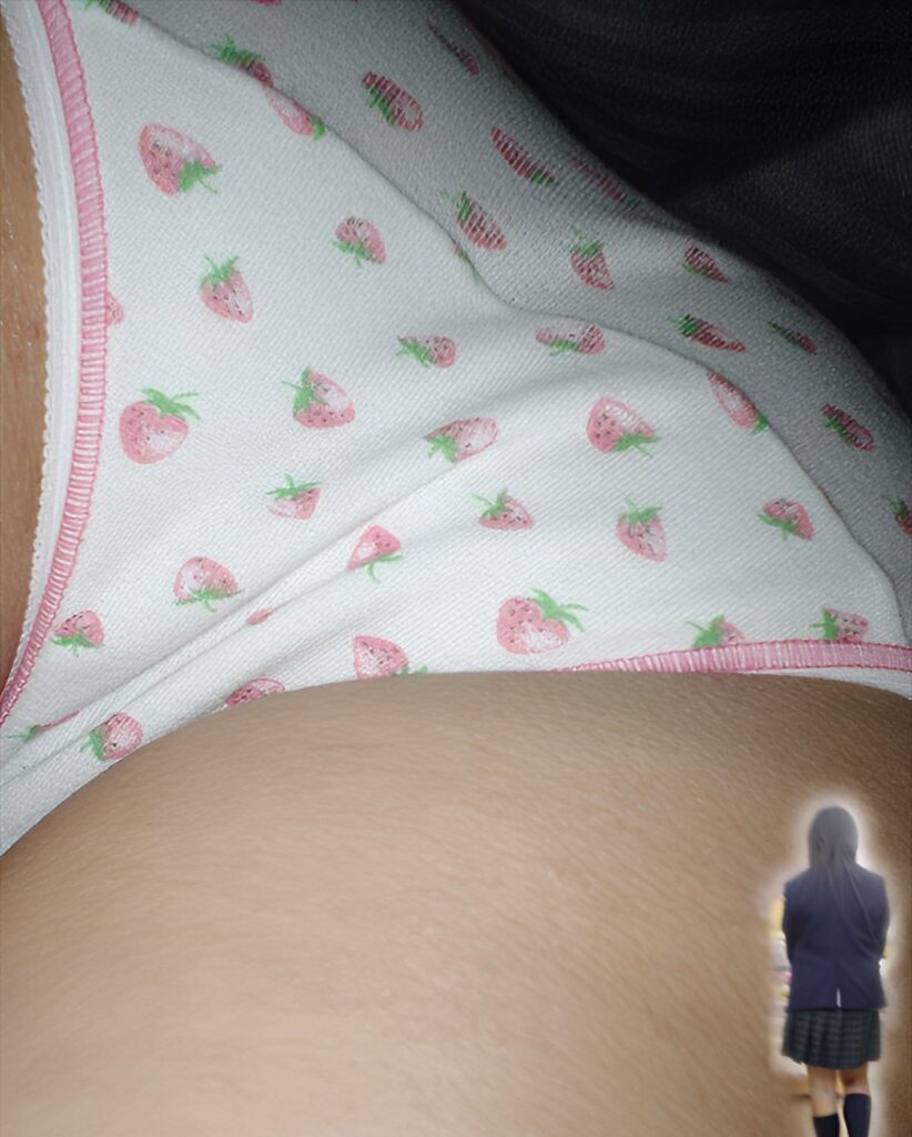 さり気なく主張するいちご柄も素敵です。真っ赤で大きないちご柄パンツの主張力も良いですが、それが小さなピンクになるだけで、とても爽やかな印象になりますよね。でもこちらも美味しそうです。