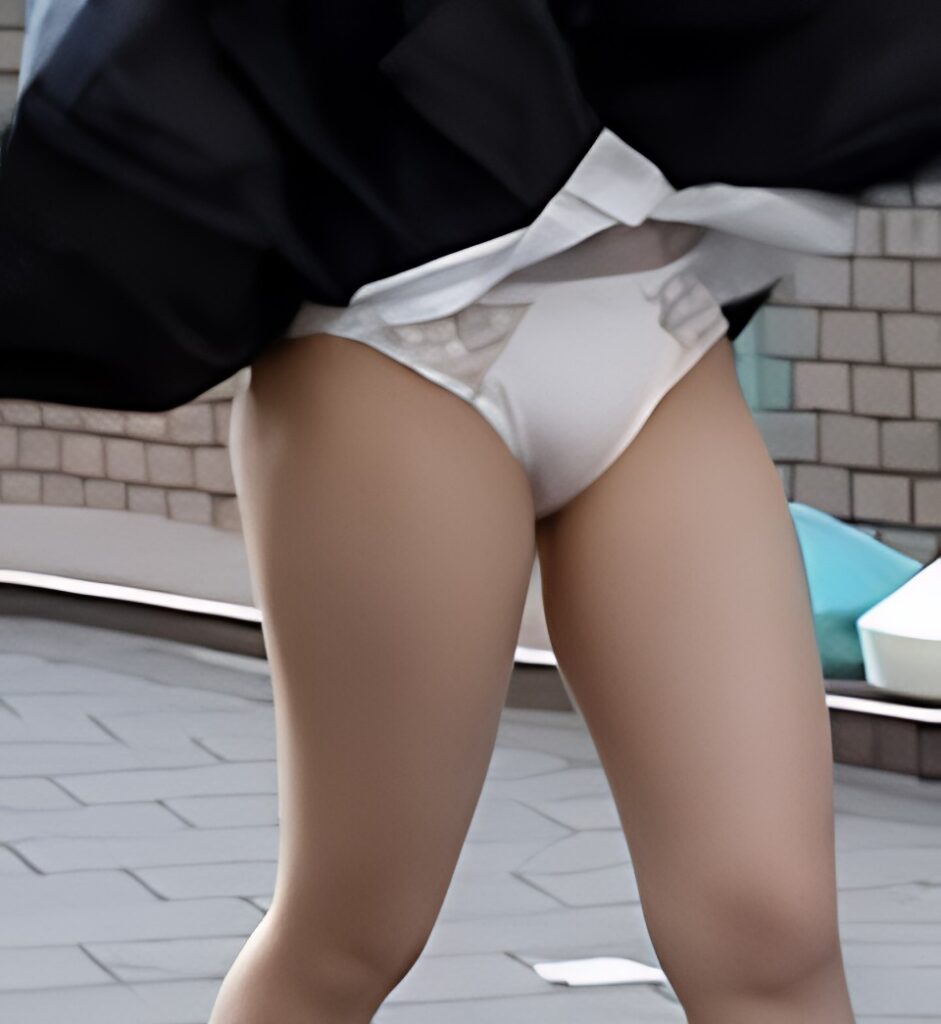 この手のパンツって最近見ないですが、ワイが若かりしころは、よくお目にかかることが出来ました。真ん中部分はしっかり生地があるのだけれど、その横側がレースになっている感じですね。