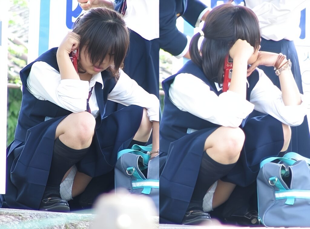 純白パンティと思いきや、よーく見て下さい。斜めチェックが入っている、とてもお洒落なパンツで御座いますよ！