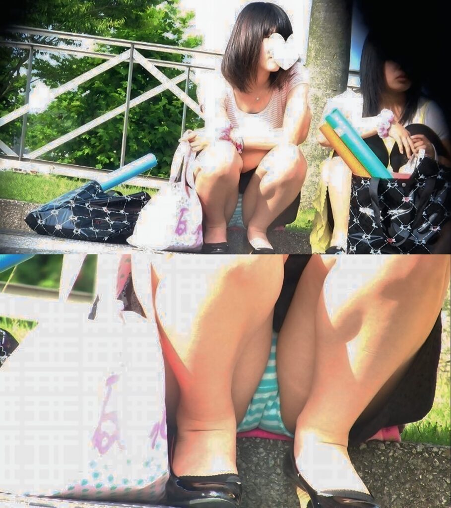 なんとも可愛いボーダーパンティが、「こんにちは」しているのでしょうかぁ！黄緑のボーダーぱんつなんて、萌え萌えランキングの上位常連様ですよ！前側ぷっくりも完璧ですね！