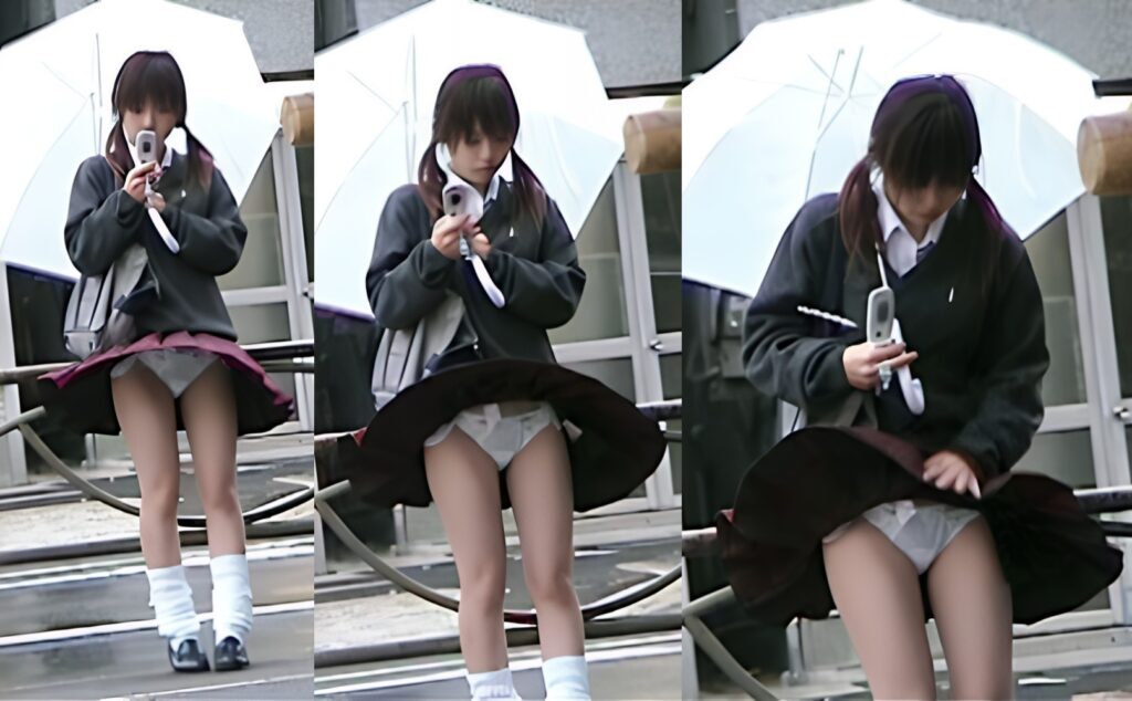 スカートのタグやポケットの中まで見えちゃっている見事な風チラです!ツインテールも可愛すぎますよね!この瞬間に出会えた人は、この世で一番の幸運な漢です!