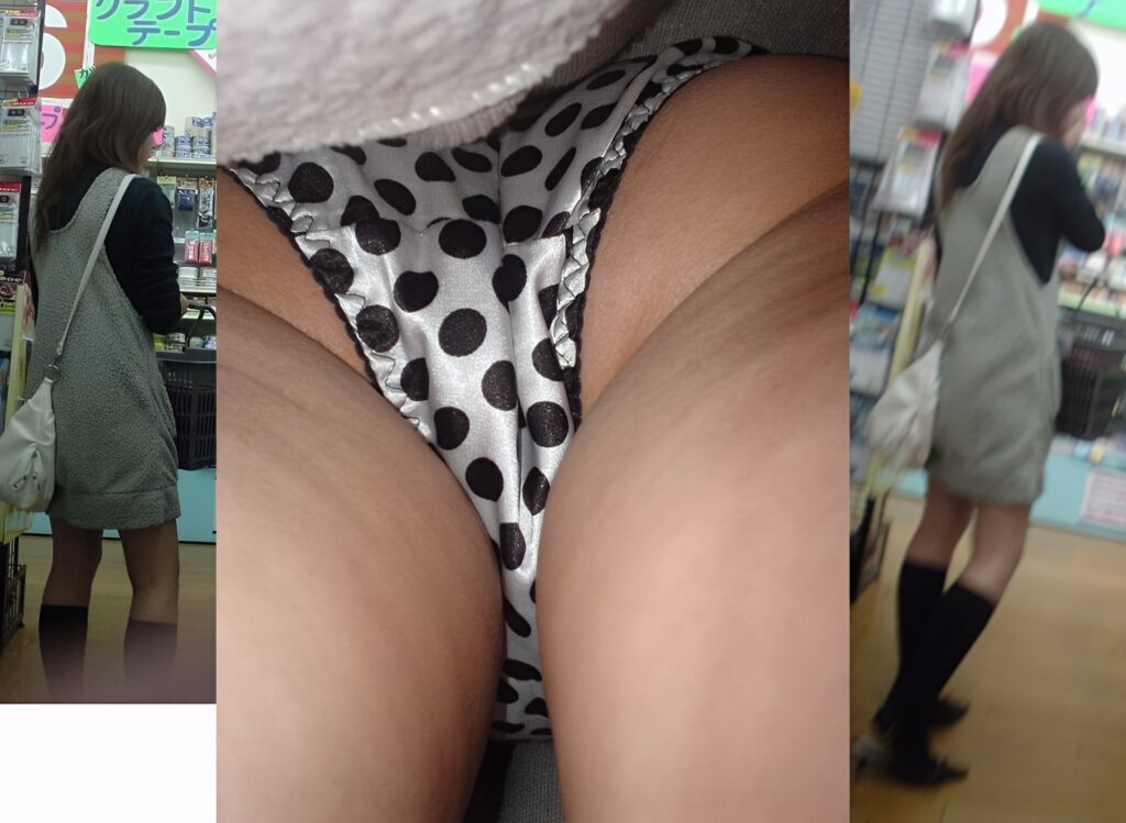 一般的に水玉が大きいほど、可愛さが増す雰囲気なのですが、それが黒だと、急にアダルト感が出ますよね。