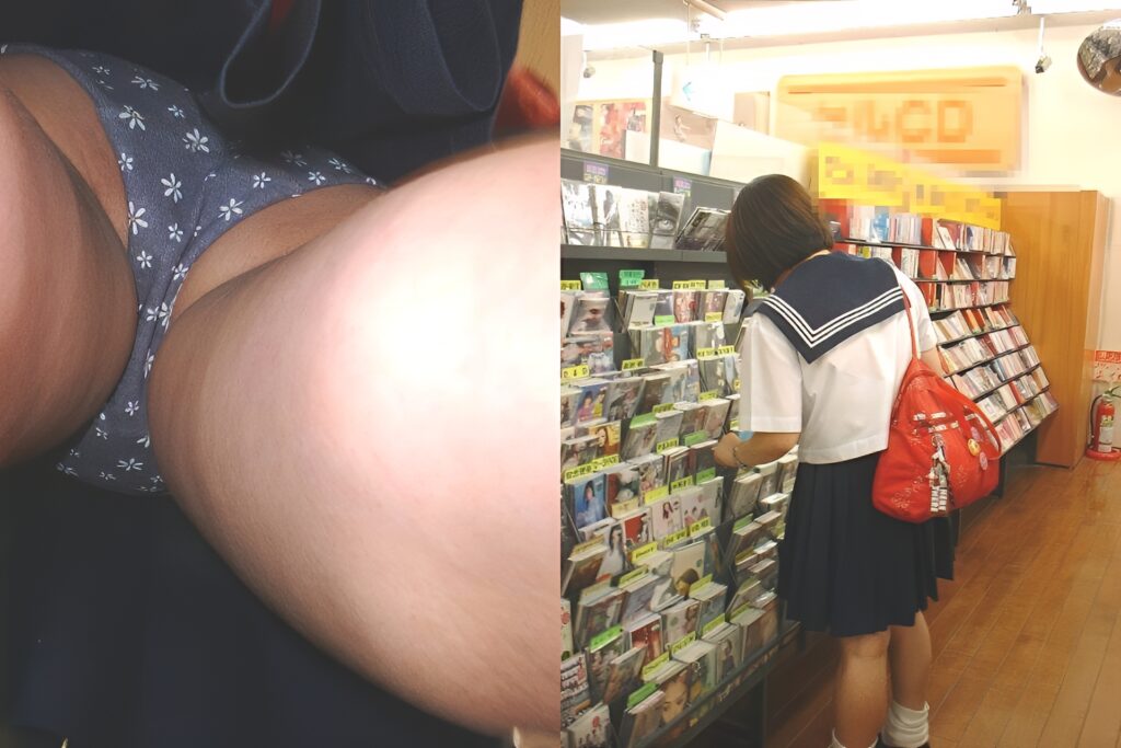 シックな花柄ぱんちらで、大人っぽいですね。でも女子校生だという所に萌えてしまうのですよね。こういう柄も大好きです!