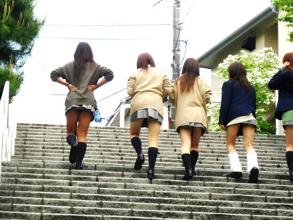 パンチラが見える娘は、一番左と右から2番目くらいかな？肉眼だと全員見えていたのかもしれませんね。しかし、一番右がどうだったのか気になるぜ！