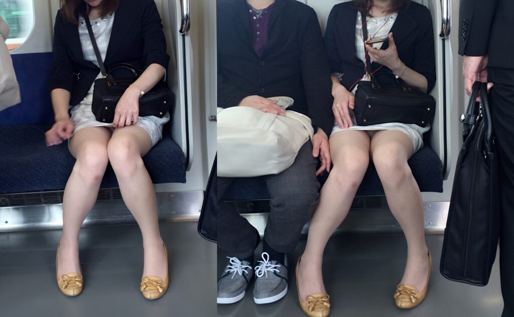 隣の奴の手を見て下さい!これは偶然ではありません!確実に触りに来てますよ!そいつが居なくなった後に、急いで体勢を整える様子ですよ!で、我々は、微かに見えるパンツを目を細めてみるのです…