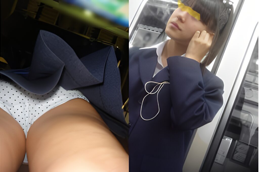 電車内はホント油断できません!女性はマジで、気を付けて下さいね!何て言いながら、この可愛い水玉に萌え萌えしている「ぱんちら小五郎」です。ごめんなさい。